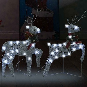 VidaXL Christmas Reindeers 2 pcs Silver 40 LEDs - 1 of 4