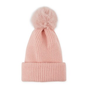 Hadley Wren Plush Knit Pom Pom Beanie - Pink - 1 of 4