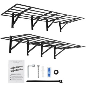 2-Pack 2x6Ft Storage Shelves,24-Inch-by-71-Inch Total Load 1600LBS Heavy Duty Garage Wall Shelving,Rust-Proof Shelf Wall Mount Easy Installation - 1 of 4