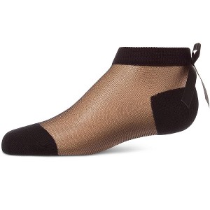 Memoi Sheer Satin Bow Anklet - 1 of 4