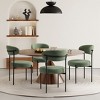 WestinTrends Alexandria Mid-Century Modern Upholstered Faux Shearling Round Dining Chairs - 2 of 4