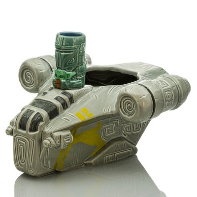 Star Wars Mandalorian Gray Ceramic Punch Bowl with Mini Muglet
