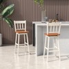 Costway Set of 2 Swivel Bar Stools 30.5'' Pub Height Dining Bar Chairs Cream - 2 of 4