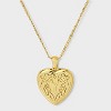 14K Gold Dipped Heart Charm Initial Necklace - A New Day™ Gold - 2 of 4