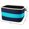 Colonial Mills Color Block Square Basket - Turquoise Navy 18"x18"x12" 100% Polypropylene Square - 2 of 2