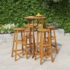 vidaXL 5-Piece Outdoor Dining Set | Solid Acacia Wood Construction | Patio Garden Furniture Set with Table and Chairs | Elegant Rustic Brown Finish - 2 of 4