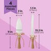 Juvale 4 Piece Rustic-Style Wedding Cake Knife and Server Set with Champagne Glasses for Bride and Groom, Country Theme Wedding Supplies - 4 of 4