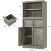 Tall Bathroom Cabinet, Floor Storage Cabinet with Doors & 2 Drawers, 51" H Tall Organizer Cabinet Freestanding for Bathroom, Living Room, Kitchen - 2 of 4