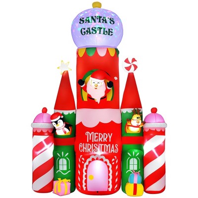 118" Giant Christmas Inflatables Candy Castle with Flashing Light