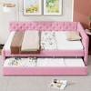 Whisen Elegant Design Full XL Size Upholstered Tufted Button Platform Bed with Twin XL Trundle - 2 of 4