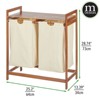 mDesign Bamboo Freestanding Double Laundry Basket Hamper Organizer - 2 of 4