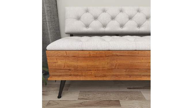 Industrial Wood Rectangular Upholstered Storage Bench White - Olivia &#38; May, 2 of 33, play video