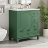 TIRAMISUBEST 30" Bathroom Vanity with Ceramic Sink, Freestanding Bathroom Vanity Cabinet with 1 Door with Shelf and 3 Drawers, 1 Soft Close Door - 2 of 4