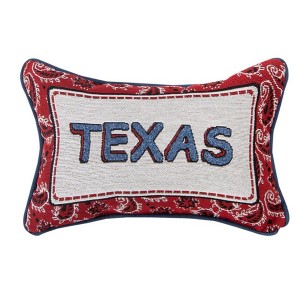 Decorative Throw Pillow – Bandana Texas Word Print 12.5x8 inch by Manual Woodworkers and Weavers - 1 of 3