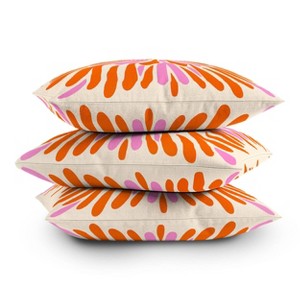 Deny Designs Angela Minca Modern Petals Orange and Pink Indoor Throw Pillow - 1 of 2