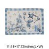 Unique Bargains Christmas Place Mats Flax Light Blue White 11.8"x17.7" 2 Pcs - 3 of 4