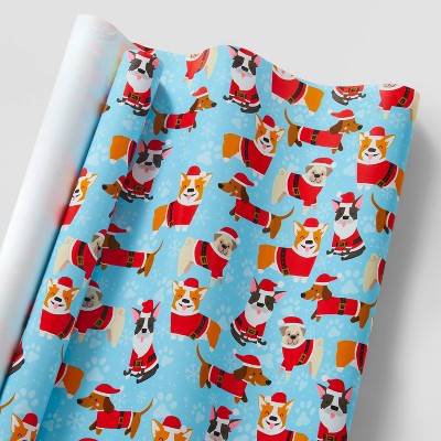55 sq ft Dogs in Santa Suits Gift Wrap Red - Wondershop™