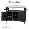 Grungis Kitchen Island Cart with Rolling Bar Cart & Storage Cabinet,Farmhouse Kitchen Island on Wheels with Stainless Steel Top for Kitchen - 3 of 4