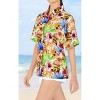 HAPPY BAY Hawaiian Shirts Womens Casual Summer Button Down Party Blouse Shirt Floral Blouses Button Up Short Sleeve Tee Shirts Dresses - 3 of 4