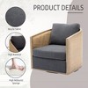 Akoasm 360 Degree Soft Accent Lounge Swivel Barrel ArmChair With Pillow For Living Room, Office & Bedroom-Carbon Black - 4 of 4