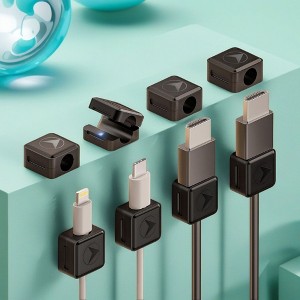SEVOBAL Cable Management 8-Pack Universal Cable Organizer Clips, 360 Degree Rotating Cord Organizers for Desk, Wall, Car, Black, 0.78"*0.78"*0.44" - 1 of 4