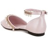 Aouva Rhinestone & Pearl Ankle Strap Flat Women Sandals - 3 of 4