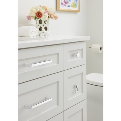 Polished Chrome Round Cabinet Knob with Mounting Hardware
