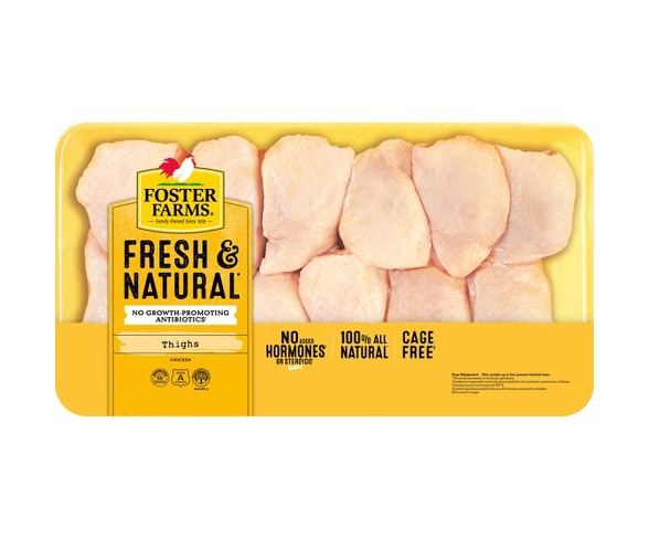 Foster Farms Fresh & Natural Chicken Thighs Value Pack - 3.19-5.31lbs - price per lb