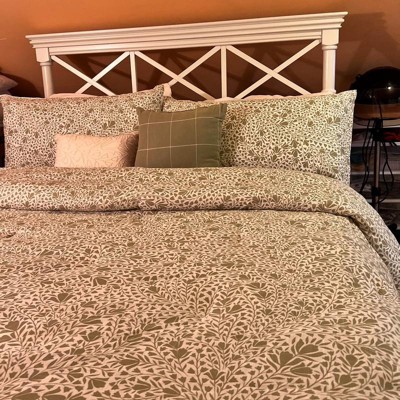 8pc Queen Floral Comforter Set Green - Threshold™