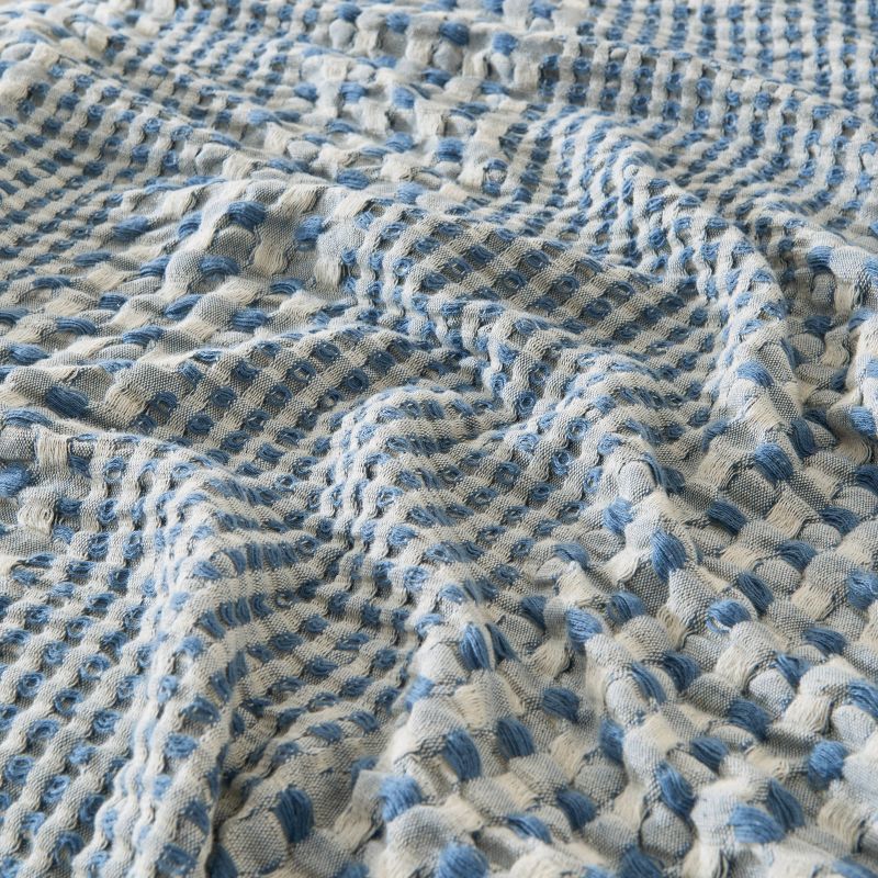 50"x60" Cotton Waffle Knit Throw Blanket - Isla Jade, 3 of 6