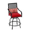 5pc Outdoor Set with Swivel Stools with Cushions & Metal Table - Captiva Designs - 4 of 4