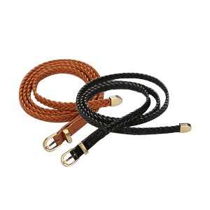 INSPIRE CHIC Women Skinny Braided Belt  Woven - Pin Buckle Casual  Waist Belt for Dresses - 1 of 4
