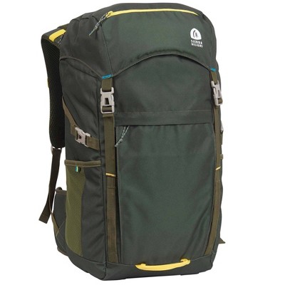 green hiking backpack