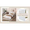 Modern Full Bed Frame With Twin Size Trundle And 2 Drawers For White High Gloss With Light Oak Color - 4 of 4
