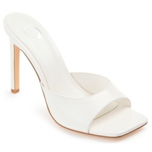 Journee Collection Womens Marlowe Tru Comfort Foam Open Toe High Stiletto Pumps White 8.5 - 1 of 4