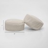 PM&J Home Set of 2 Corduroy Round Stacking Pouf Cream: Indoor Bean Bag Ottoman, Solid Pattern, Polyester, 15" Height - 4 of 4