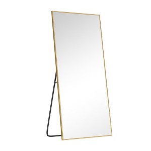 PexFix Rectangular Metal Framed Full Length Wall Mirror Free Standing Mirror - 1 of 4