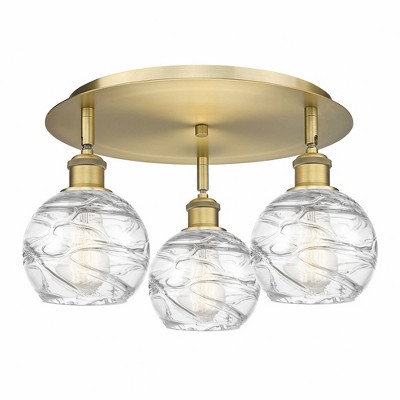 Athens Deco Swirl - 3 Light Flush Mount In Industrial Style-8.63 Inches Tall and 17.63 Inches Wide