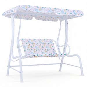Costway Kids Patio Swing,2-Seater Outdoor Porch Swing Lounge Chair with ...