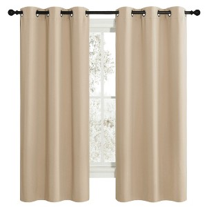 NICETOWN Grommet Top Blackout Curtains, Thermal Insulated Noise Reducing Window Drapes (Set of 2) - 1 of 4