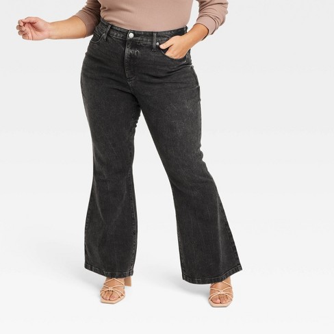 Women's High-rise Wide Leg Jeans - Ava & Viv™ Dark Wash 18 : Target