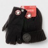 Canada Weather Gear Men's Winter Hat and Gloves Set - Warm Knitted Beanie with Thermal Push Lining Gloves - 3 of 4