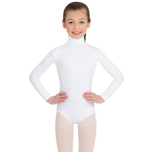 Capezio White Team Basics Long Sleeve Turtleneck Leotard With