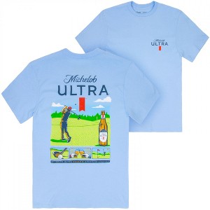 Adult Michelob Ultra Golf Panels Blue Colorway Front and Back Print T-Shirt - 1 of 4