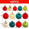 Aoibox 40pcs Christmas Ball Ornaments Set Shatterproof Assorted Size Red Gold Blue Green Baubles for Christmas Tree Decoration - 2 of 4