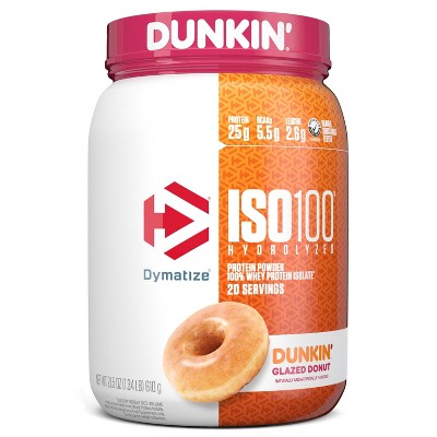 Dymatize 100% Whey Isolate Protein Powder - Dunkin Glazed Donut - 21.2oz/20 Serves