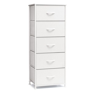Crestlive Products Vertical Dresser for Bedroom Storage Tower With Steel Frame Wood Top Easy Pull Fabric Bins - 1 of 4