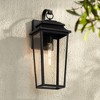 John Timberland Bellis Verde 20" High Traditional Outdoor Wall Light Fixture Mount Porch House LED Bulb Textured Black Metal Clear Glass Shade - 2 of 4