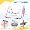 NAYSAYE Exercise Trainer Folding Gymnastics Bar with Shock Absorption Adjustable Height for Kids Home Use, Pink, 58.30"*41.30"*50.50" - 4 of 4