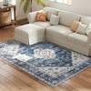 HOMCOM 5x7 Area Rug, Vintage Machine Washable Rug, Non-Slip Floor Carpet for Living Room, Bedroom, Dining Room, Home Office, Blue - 4 of 4